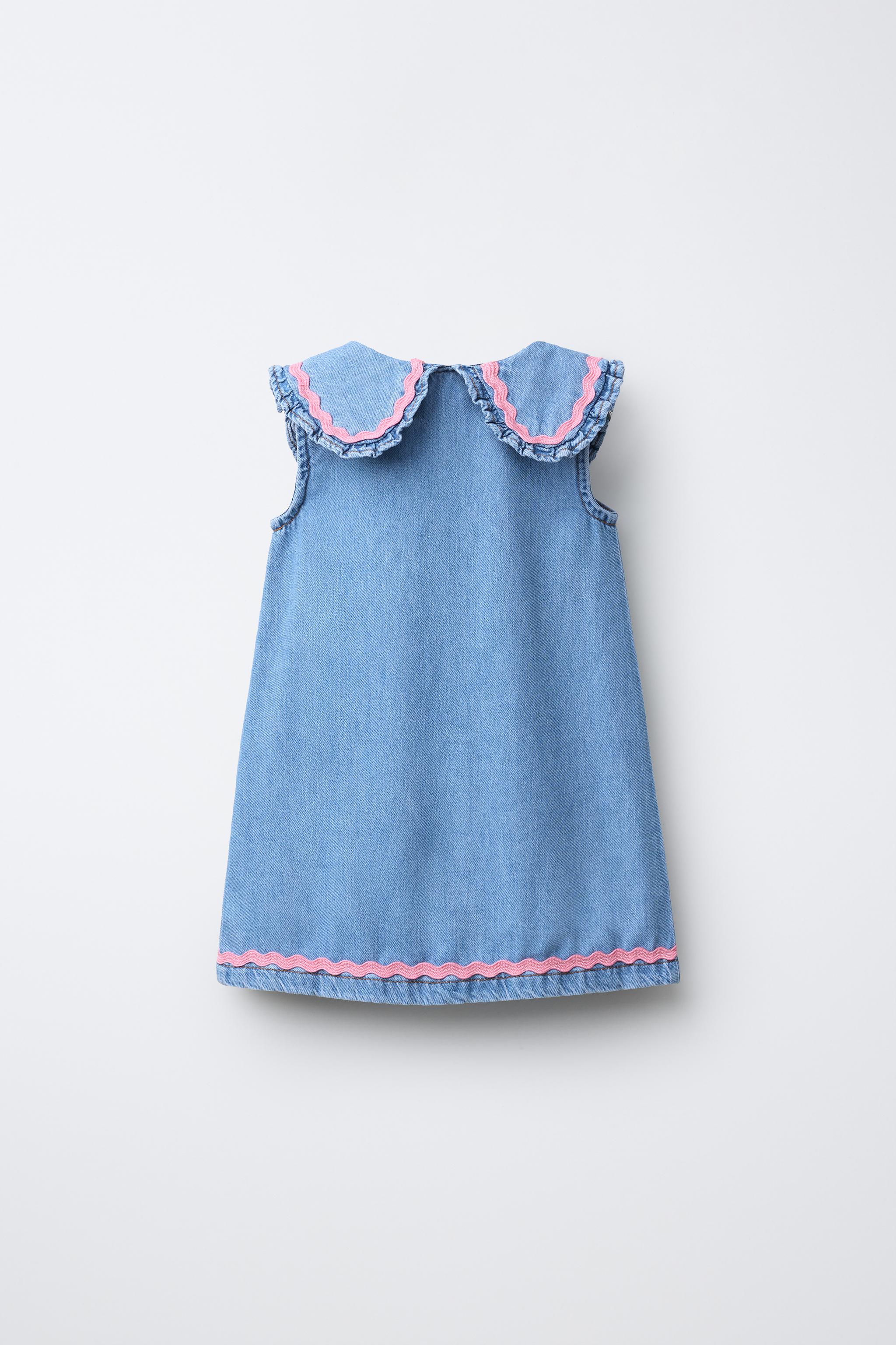 ROBE EN DENIM À COL CLAUDINE